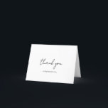 Elegante Couple Schwarz-weiß Script Dankeschön Car Dankeskarte<br><div class="desc">Elegante Paare gefaltet danke Karte. Gedruckt mit einem schönen schwarzen Script-Schriftart mit viel Platz für eine geschriebene oder gedruckte Nachricht. Diese Karte wird jedem das Gefühl geben,  geschätzt zu werden.</div>