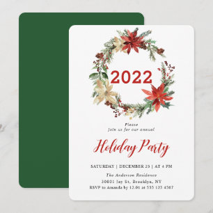 Elégante couronne de Noël Fête Invitation
