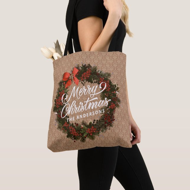 Élégante couronne de Noël personnalisée | SAC FOUR (De près)