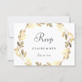 Elégante couronne dorée mariage RSVP