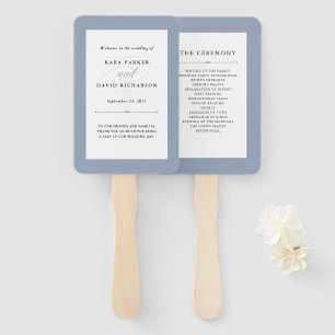 Elegante Couture Dusty Blue Wedding Fächer
