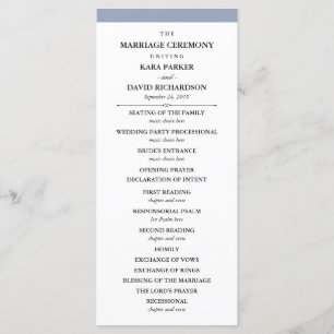 Elegante Couture   Dusty Blue Wedding Program Programm