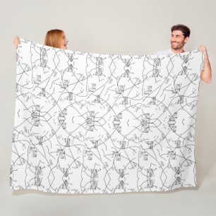 Élégante couverture en polaire noire et blanche