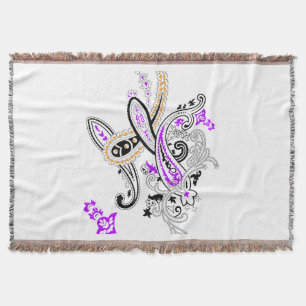 Élégante couverture jetée tissée à motif paisley f