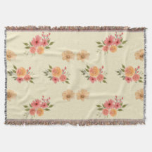 Élégante couverture sherpa à motif floral aquarell
