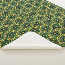 Élégante couverture Sherpa Gold Dark Green