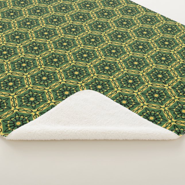 Élégante couverture Sherpa Gold Dark Green (3/4)