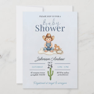Elegante Cowboy-Baby-Shower-Einladung Einladung