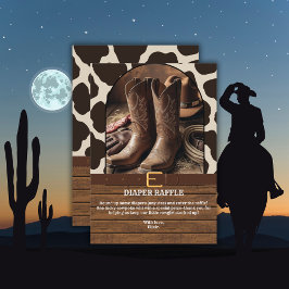 Elegante Cowgirl Boots Baby Shower Begleitkarte