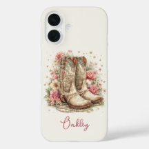 Elegante Cowgirl-Stiefel mit Blumen monogrammiert