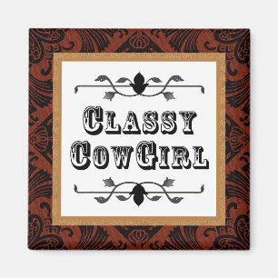 Elegante Cowgirl Western Vintage Magnet
