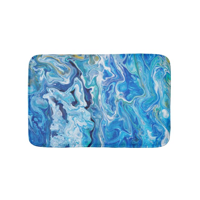 Elegante Crazy Lace Agate 6 - Ocean Blue Badematte (Vorderseite)