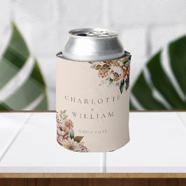 Elegante Cream Autumn Wassercolor Blume Hochzeit Dosenkühler