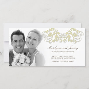 Elegante Cream Floral Blüh Hochzeitsankündigung Ankündigung