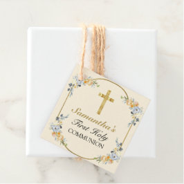 Elegante Cream Girls Floral 1. Geschenkanhänger