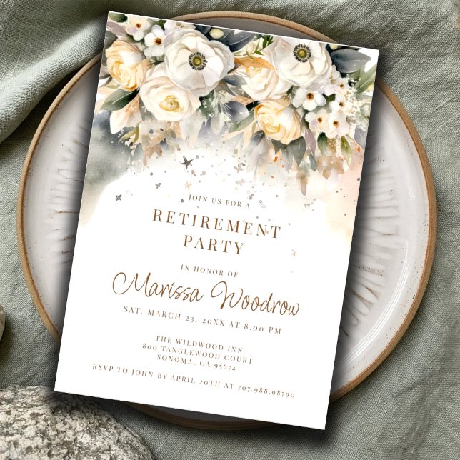 Elegante Cream Gold Blütenpension.png Einladung (Von Creator hochgeladen)