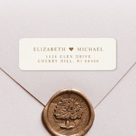 Elegante Cream Gold Wedding Rücksendeadresse