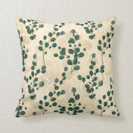 Elegante Cream Green Whimsical Eukalyptus Greenery Kissen