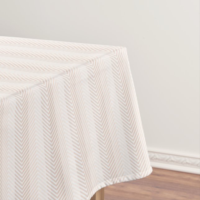 Elegante Cream Herringbone Zig Zag Tischdecke (Beispiel)