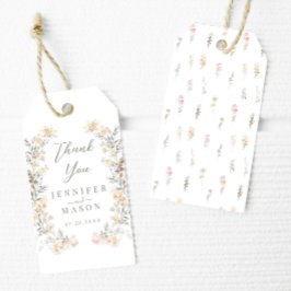 Elegante Cream Meadow Wildblume Wedding Vielen Dan Geschenkanhänger