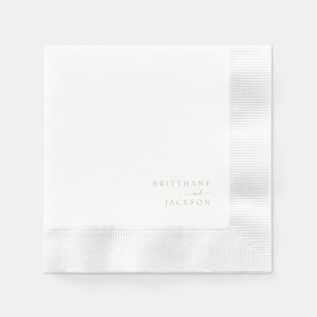 Elegante Cream Mixed Schriftart Couple Names Weddi Serviette (Vorderseite)
