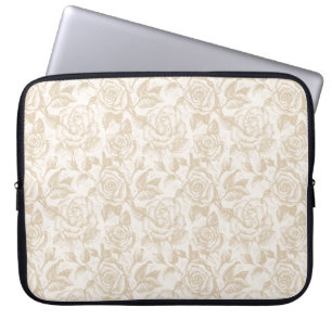 Elegante Cream Rose Floral Laptopschutzhülle