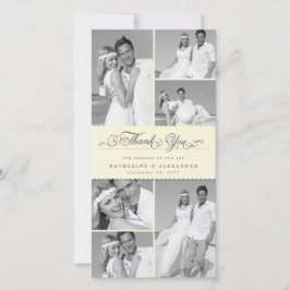 Elegante Cream Scalloped Band 6 Foto Chic Wedding Dankeskarte