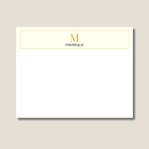Elegante Cream-Serif-Monogramm-Personalisierung Mitteilungskarte