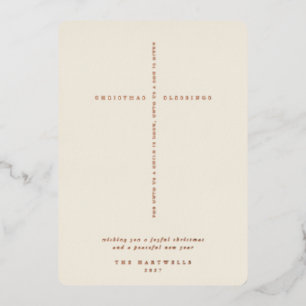 Elégante Crème Écriture Cross Foil Carte de vacanc
