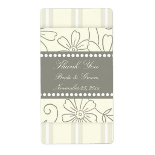 Élégante Crème Floral Mariage Étiquettes
