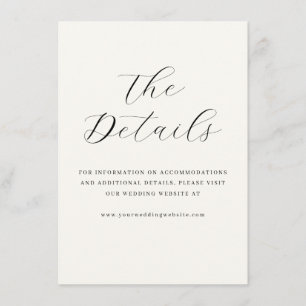 Elegante Creme-Kalligrafie Begleitkarte