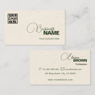 Elegante Creme Moderne, dezente und einfache Logos Visitenkarte