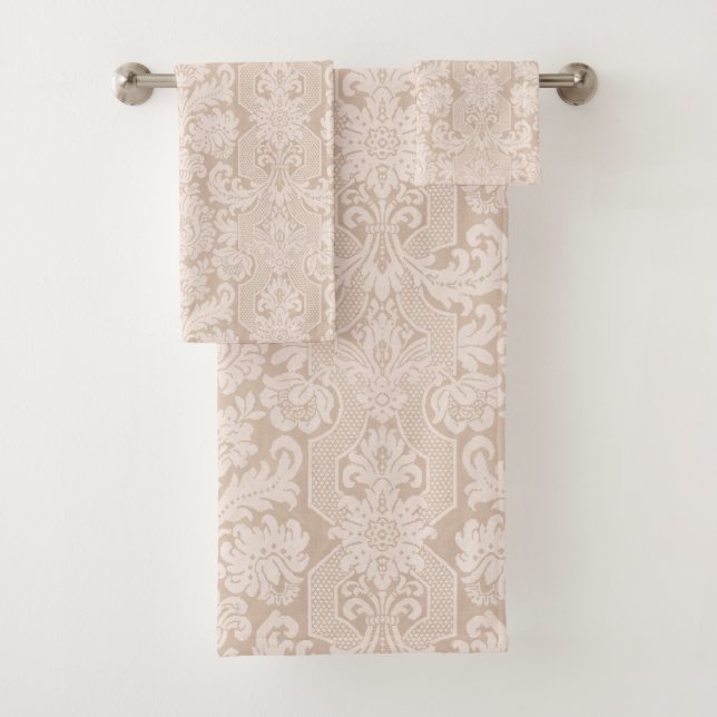 Elégante crème ornée Victorian Damask (En situation)