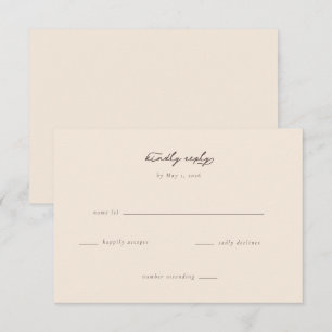 Elegante Creme RSVP-Karte RSVP Karte
