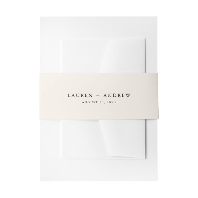 Elegante Creme und Black Wedding Einladung Bly B Einladungsbanderole (Vorderseite Beispiel)