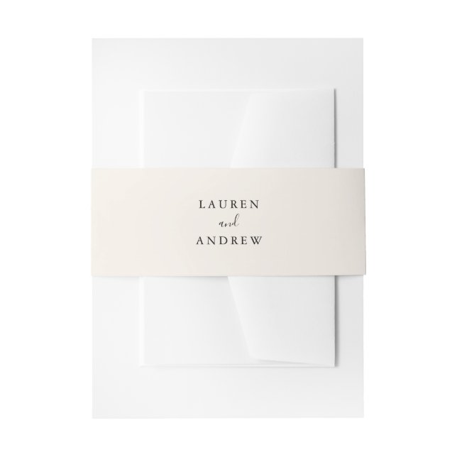 Elegante Creme und Black Wedding Einladungsbanderole (Vorderseite Beispiel)