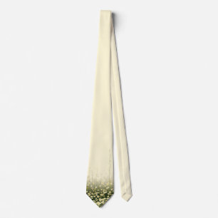 Elegante Creme- und Salbeigrüne Wiesen-Wildblume  Krawatte