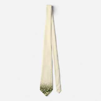 Elegante Creme- und Salbeigrüne Wiesen-Wildblume Krawatte