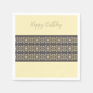 Elegante Creme und Taupe Serviette