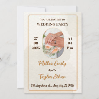 Elegante cremefarbene Hochzeit mit einem der Eheri Einladung