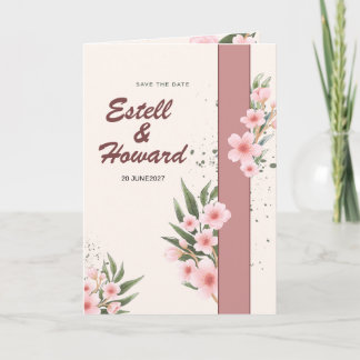 Elegante cremefarbene Hochzeits-Einladung mit Blum Einladung