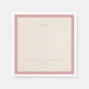 Elegante Cremefarbene Minimalistische Initialen Serviette