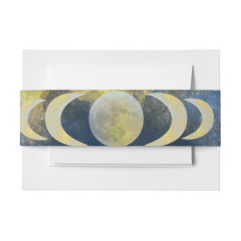 Elegante Crescent Moon Celestial Wedding:Blue & Go Einladungsbanderole