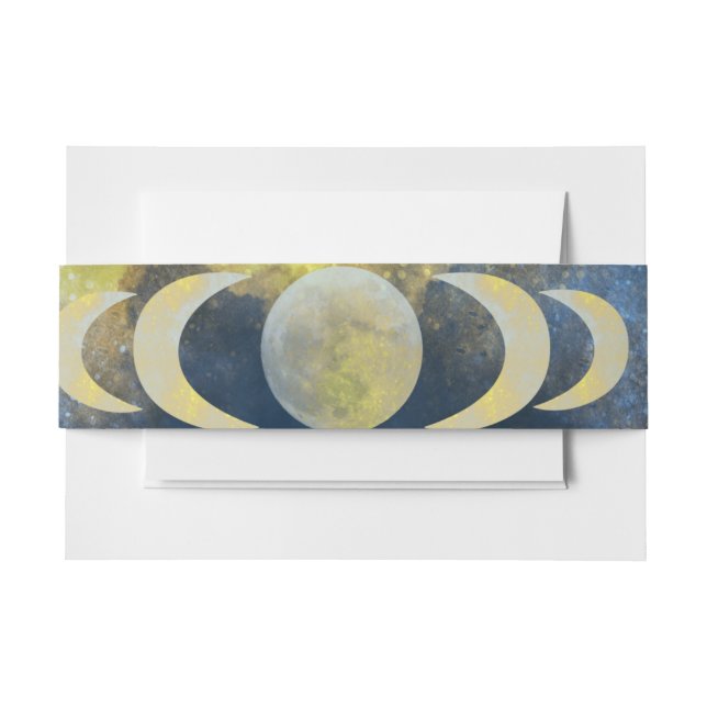 Elegante Crescent Moon Celestial Wedding:Blue & Go Einladungsbanderole (Vorderseite Beispiel)