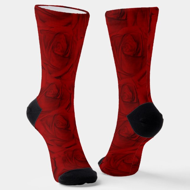 Elegante Crew mit traditionell gestrichenen Rote R Socken (Gewinkelt)