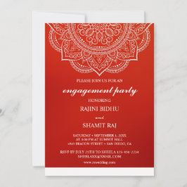 Elegante Crimson Paisley Indianereinsatzpartei Einladung