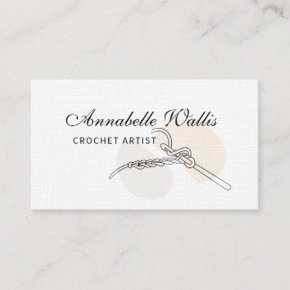 Elegante Crochet Artist Minimalistische Visitenkar Visitenkarte