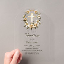 Elegante Cross Floral Wreath Klassische Taufe