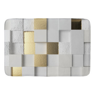 Elegante Cube wall 3D Art-White und Gold Badematte