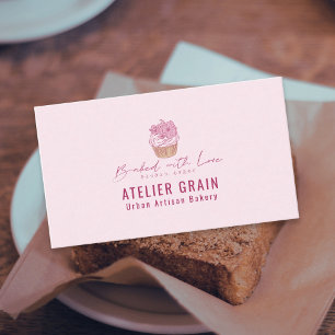 Elegante Cupcake-Bäckerei Kleinunternehmen Visitenkarte